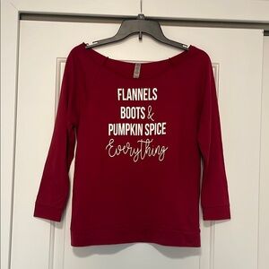 Red Fall Sweatshirt with Fall words